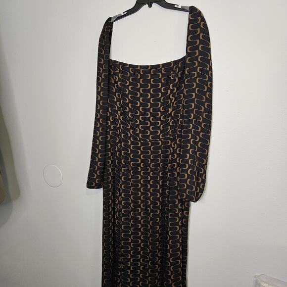 REFORMATION Women's 22 Sigmund Black Elegant Puff Sleeve Midi Dress w/Side Slit - Picture 1 of 13